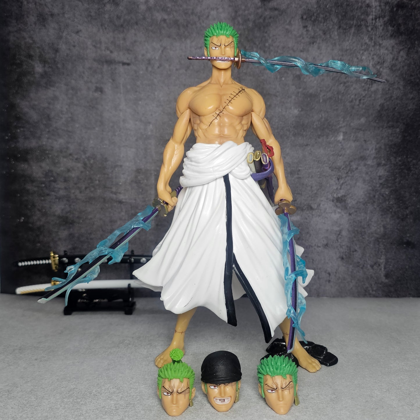 Swordmaster Figure with 4 Heads & 3 Swords(26 Cm)