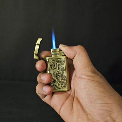 Engraved Metal Jet Flame Lighter - Timeless Elegance and Power