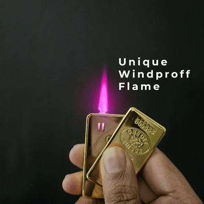 Gold Bar Slider Jet Flame Lighter - Luxurious Design with Powerful Flame