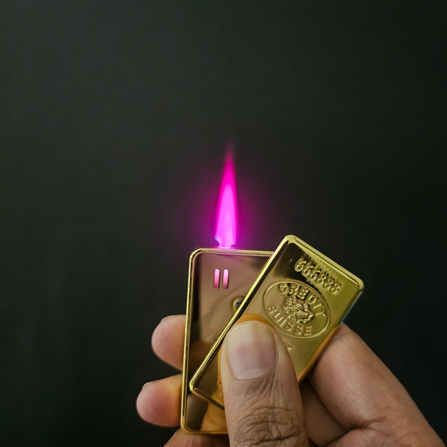 Gold Bar Slider Jet Flame Lighter - Luxurious Design with Powerful Flame