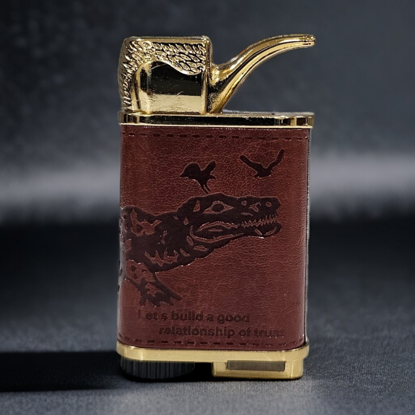 Old School Leather Jet Flame Lighter