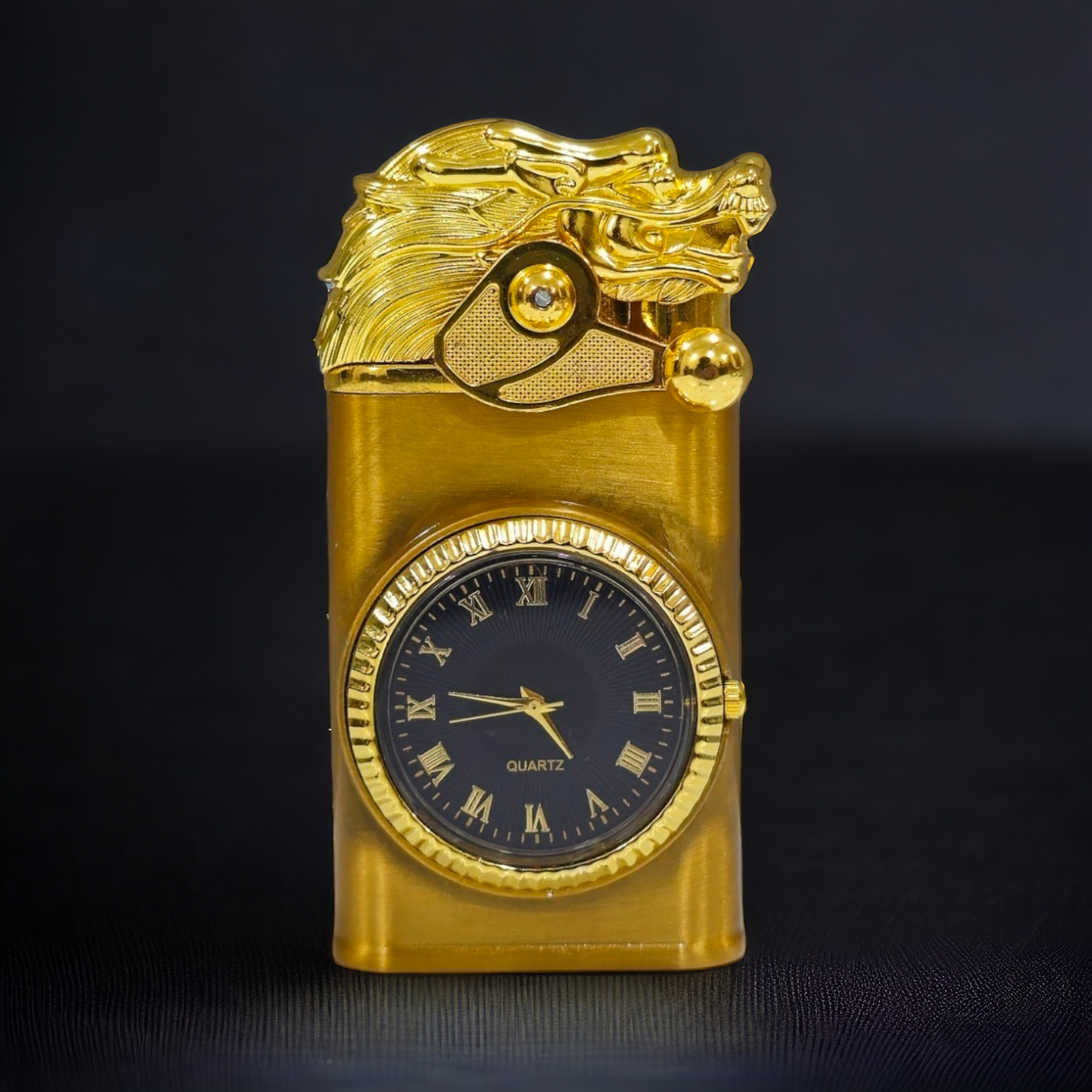 2 in One Dual Flame Dragon Lighter With Inbuilt Watch