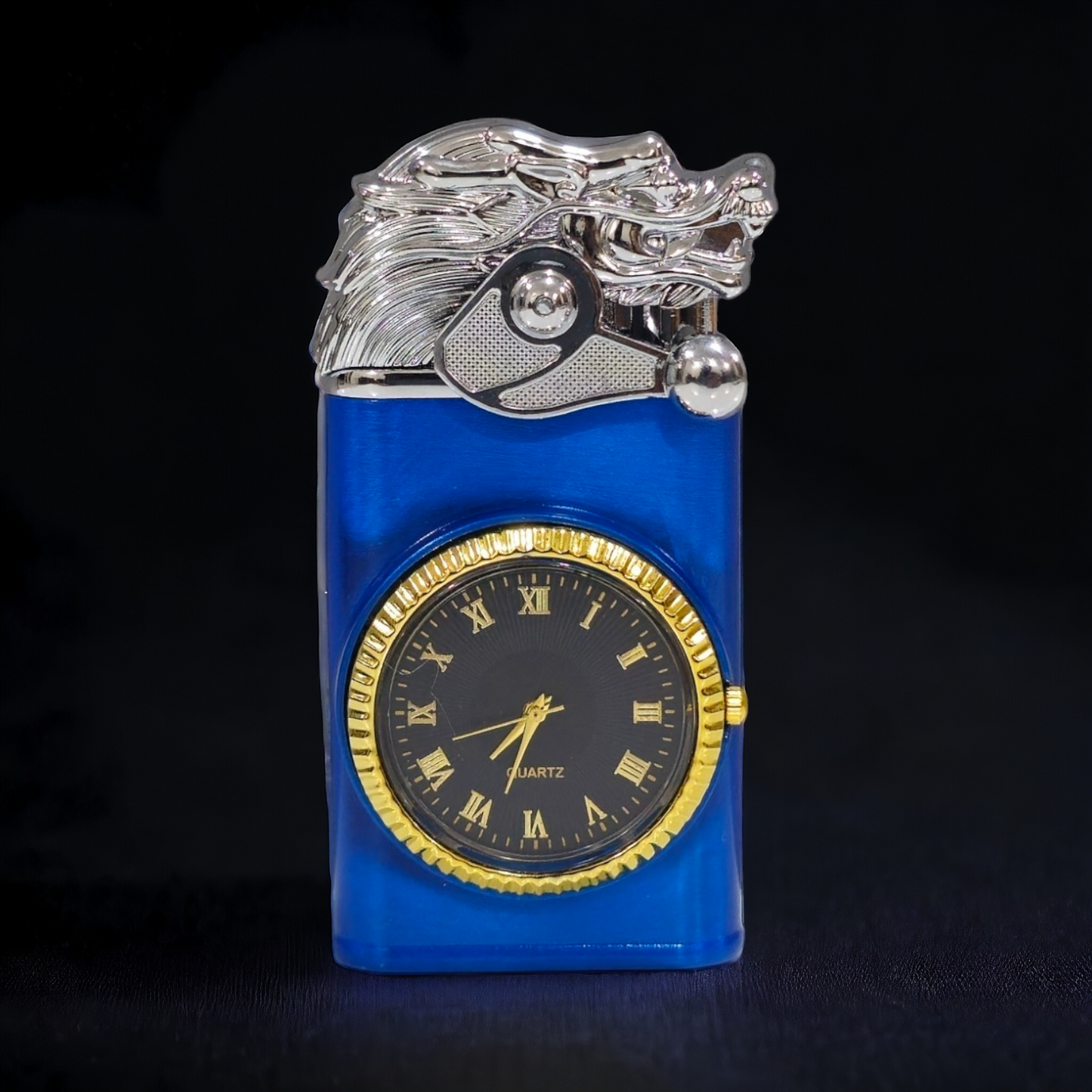 2 in One Dual Flame Dragon Lighter With Inbuilt Watch