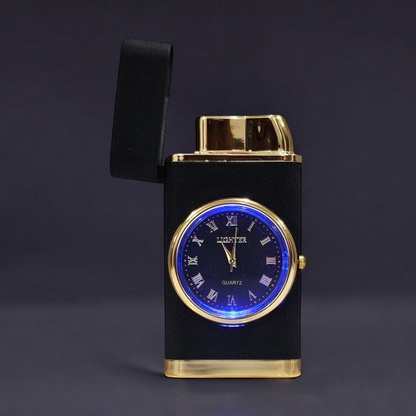 Jet Flame Lighter with Built-In Light-Up Watch - Stylish and Functional Accessory