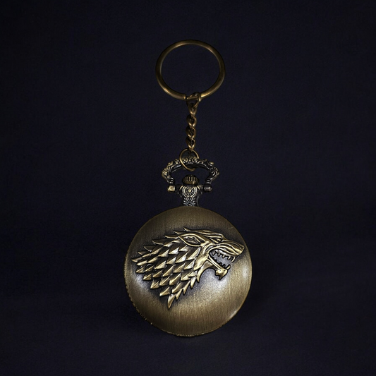 Wolf Engraved Pocket Watch - Game of Thrones Collectible